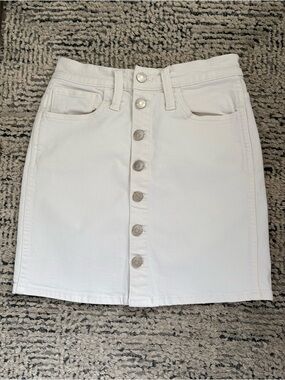 Madewell White Button-Front Denim Skirt Sz 24